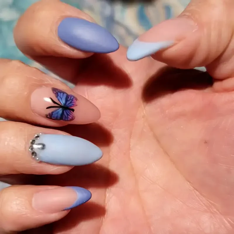 Hard Gel Nails Finished Design