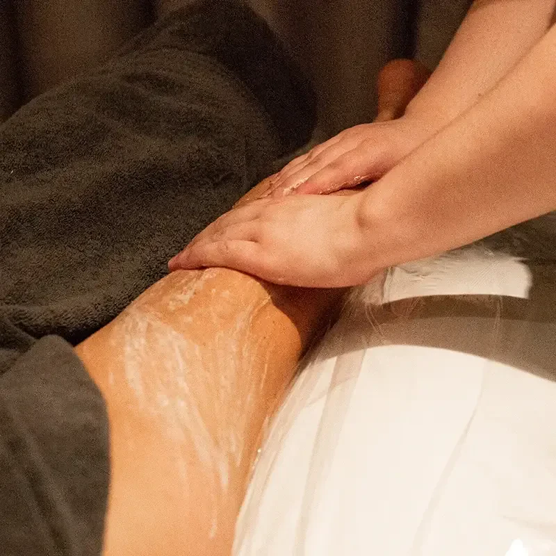 Body Polish Massage Leg Closeup