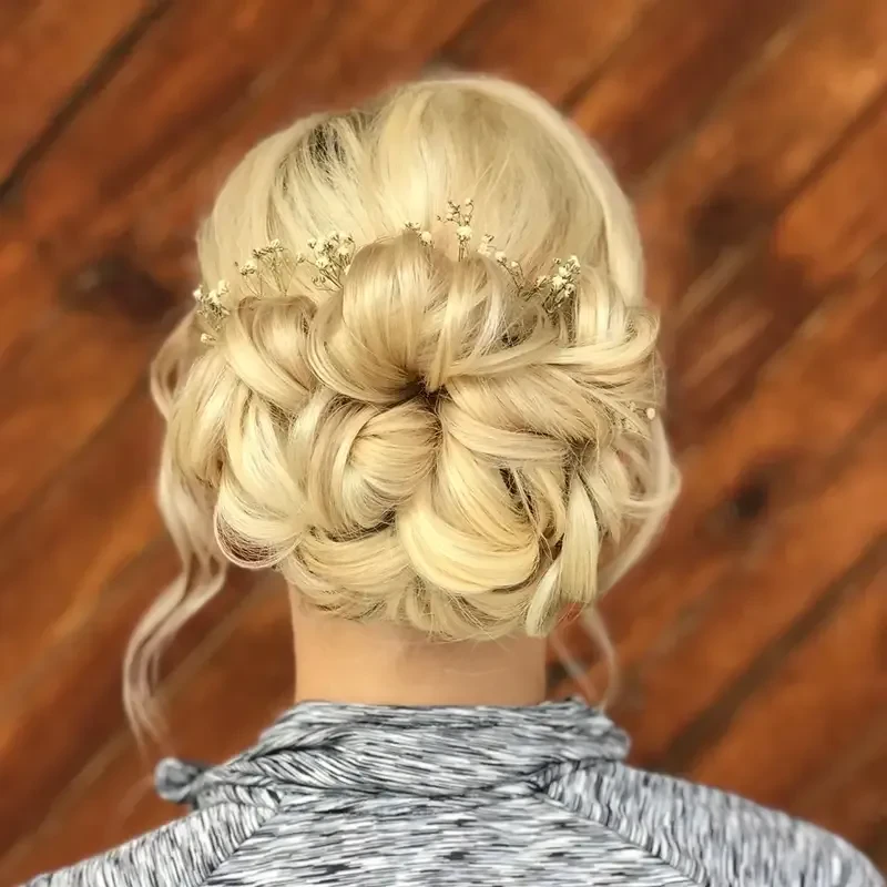 Updo Styling Fresh Flowers